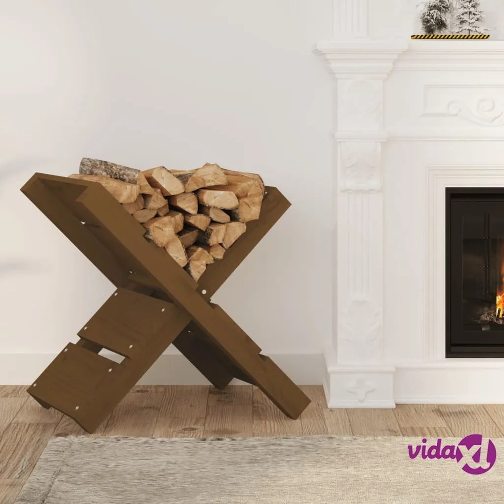 vidaXL Portaceppi Miele 47x39,5x48 cm in Legno Massello di Pino