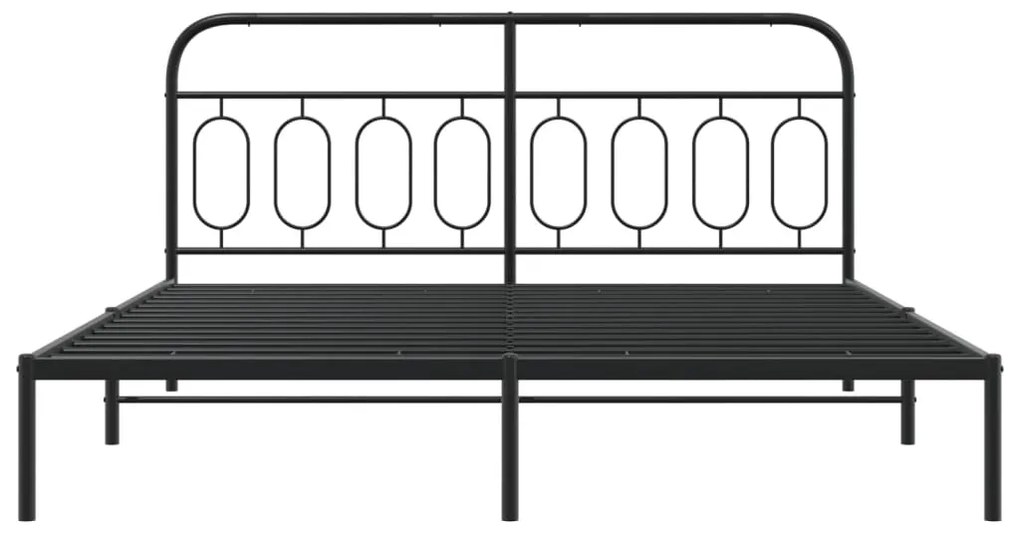 Giroletto con testiera in metallo nero 180x200 cm