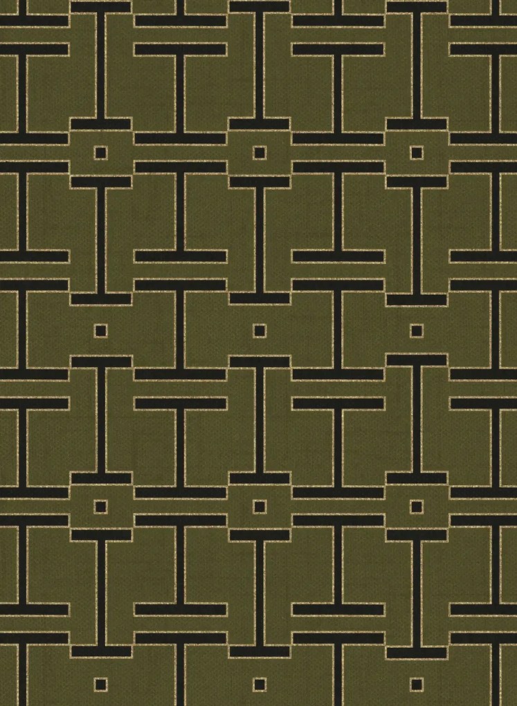 Coordonne Tapete Grid - Olive
