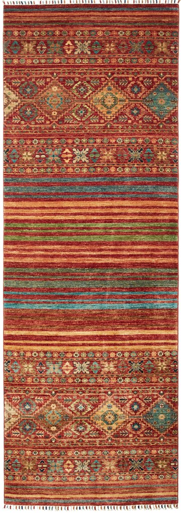 Samarkand Tappeto 300x100 Rosso (Pakistan) Annodato A Mano