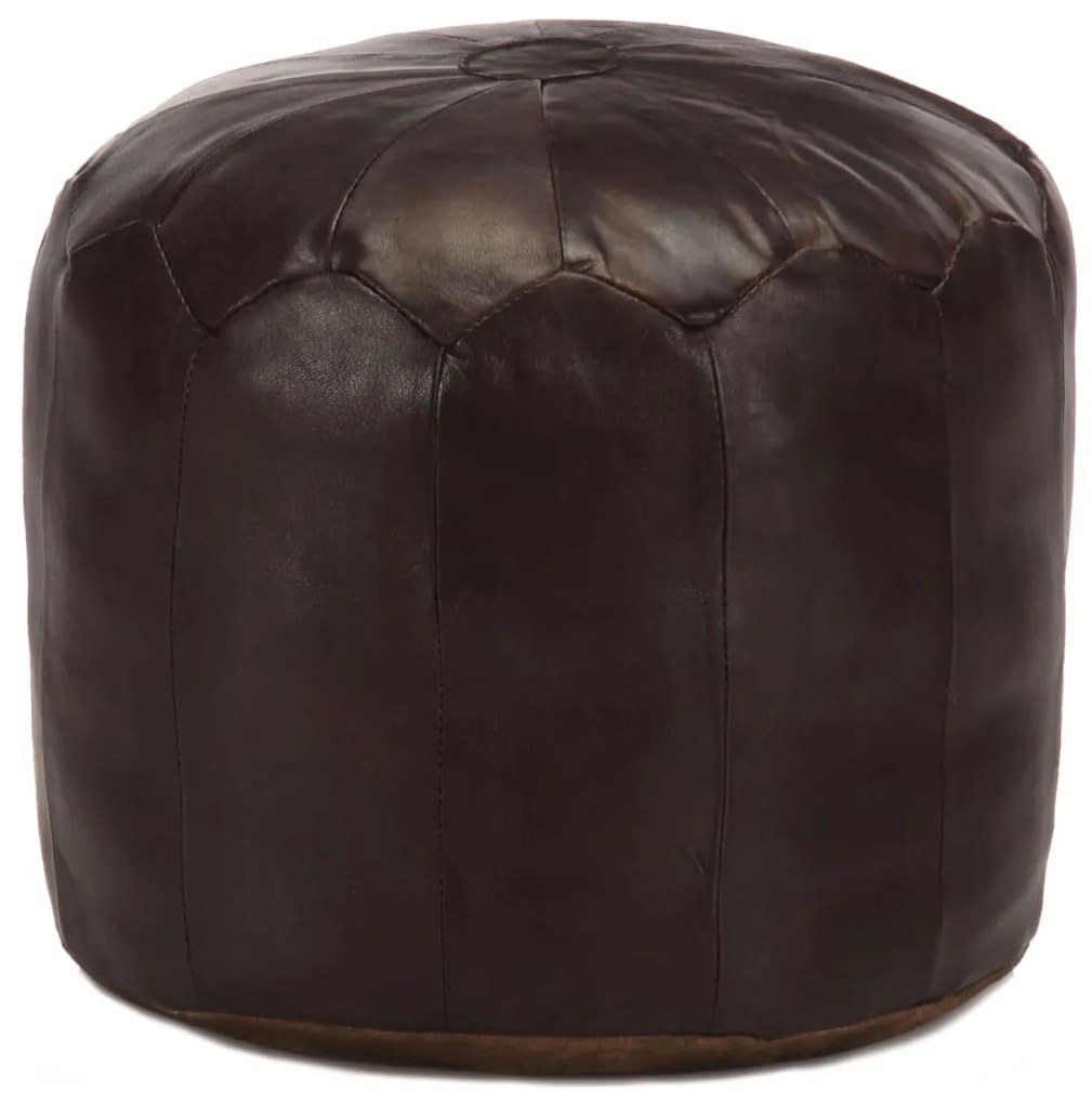 Pouf marrone scuro 40x35 cm in vera pelle di capra