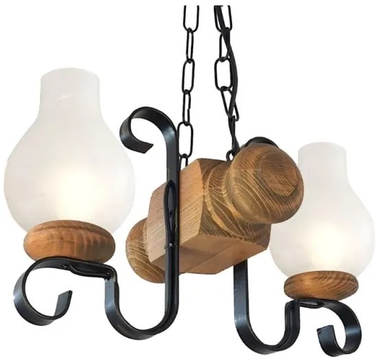 Brilagi - Lampadario a sospensione con catena RUSTIC 2xE14/40W/230V faggio