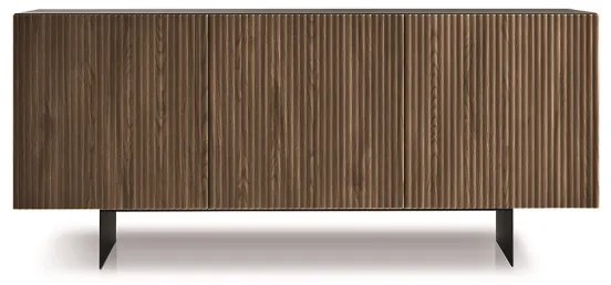 Madia in legno 180 cm 3 ante Antracite e teak con 2 piedini - RONDA