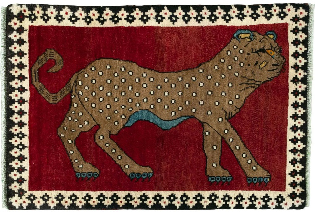 Gabbeh Tappeto 60 x 90 Rosso (Iran) Annodato A Mano