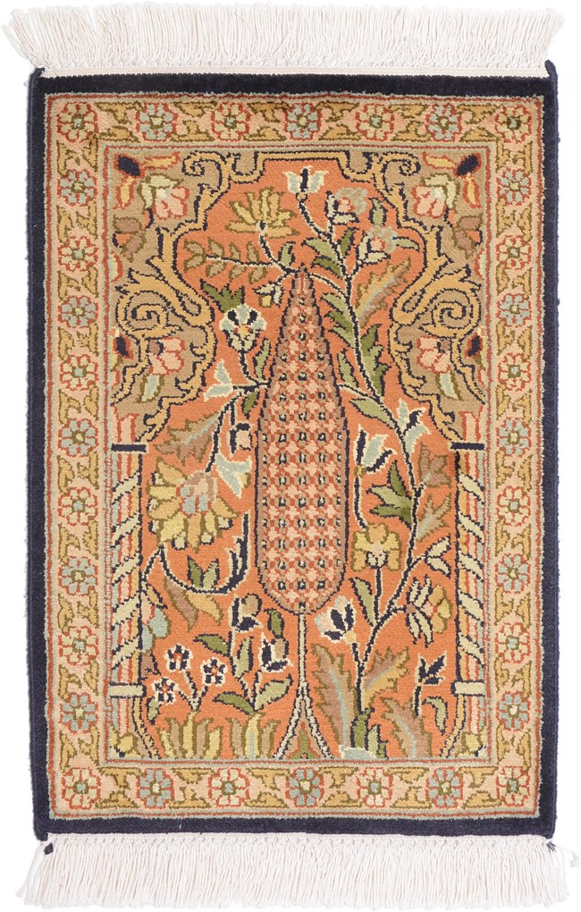 Cashmere Silk Tappeto 30 x 50 (Indian) Annodato A Mano