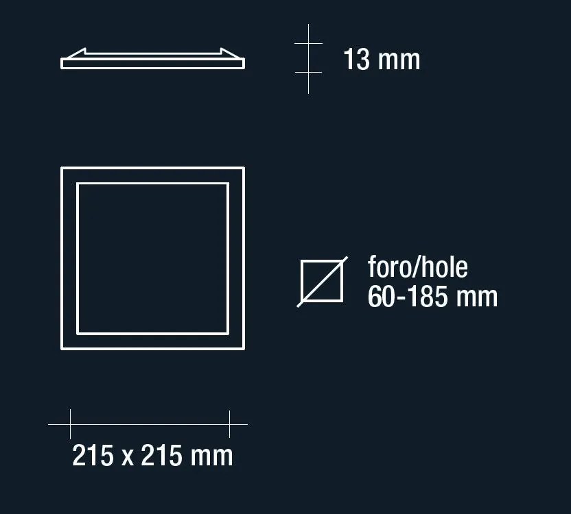 Vivida incasso led quadrato clip on 18w 1550lm (ULTIMI DISPONIBILI - N°2)