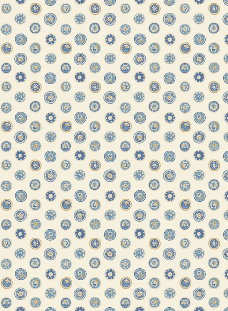 GP & J Baker Carta da parati Court Buttons - Blue