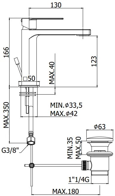 Paffoni Tango TA071 Miscelatore lavabo senza scarico cromo