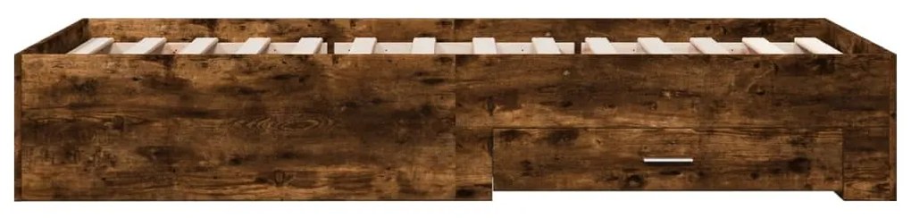 Giroletto con cassetti rovere fumo 90x190 cm legno multistrato