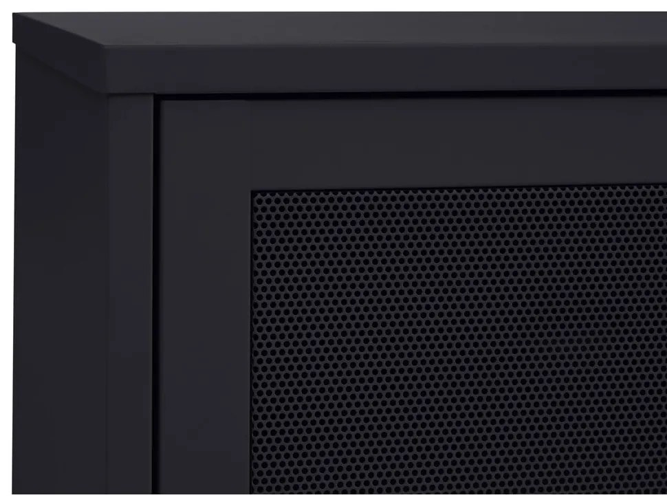 Mobile TV nero in metallo 160x55x45 cm Veep – Unique Furniture