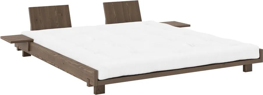 Letto matrimoniale marrone in pino massiccio con rete inclusa 180x200 cm Social – Karup Design