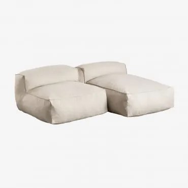 Divano Chaise Longue Modulare In 2 Pezzi Per Giardino Dojans Beige Semoline - Sklum