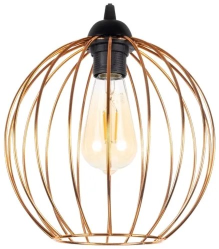 Lampadario a sospensione con filo MATT 3xE27/60W/230V ragno nero/rame