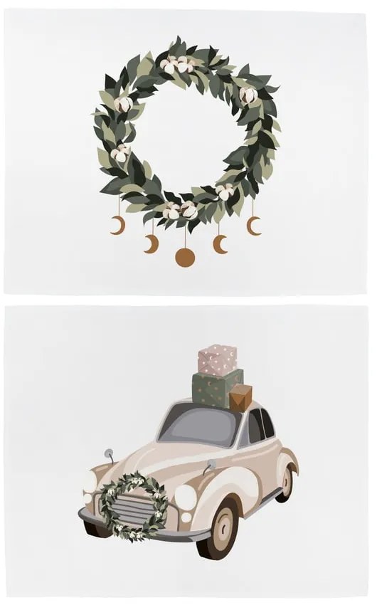 Tovagliette in set in tessuto a tema Natale 2 pz 35x47 cm Festive Car – Butter Kings
