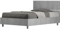 Letto 1 piazza e mezza 120x200 cm testata dritta Demas - Con rete,Grigio