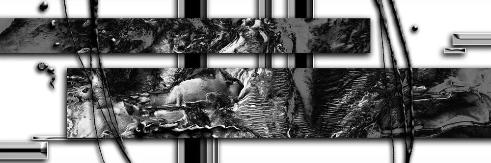 Quadro su tela – Astrazione di lusso in bianco e nero