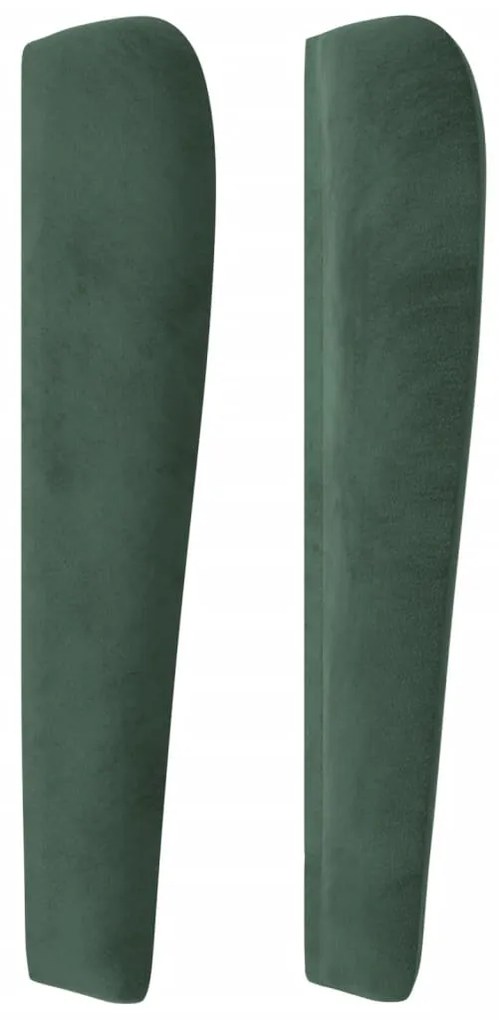 Testiera ad orecchio verde scuro 163x23x118/128cm in velluto