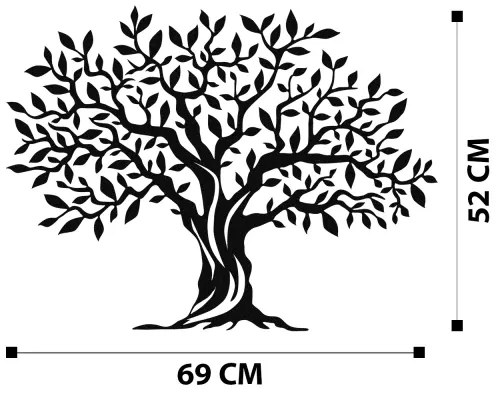 Decorazione da muro 69x52 cm albero metallo