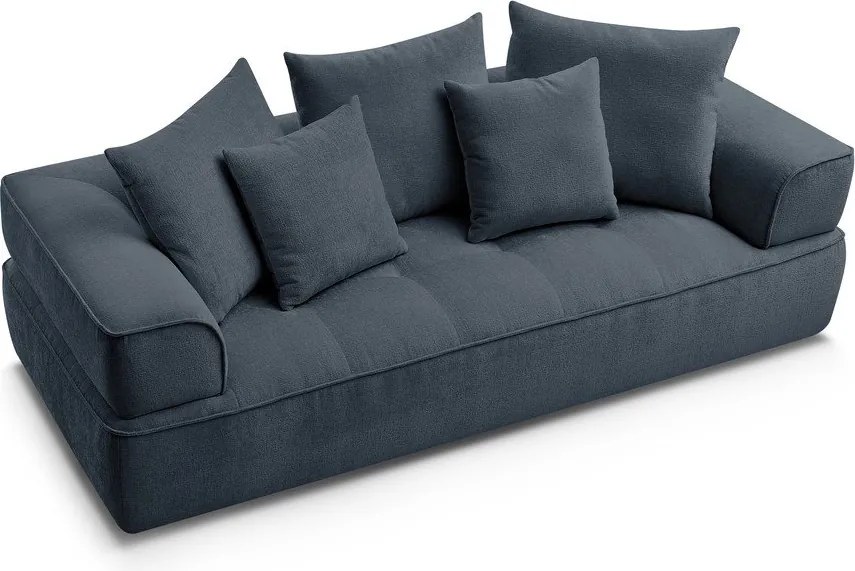 Divano blu scuro con rivestimento in ciniglia 237 cm Whesley – Bobochic Paris