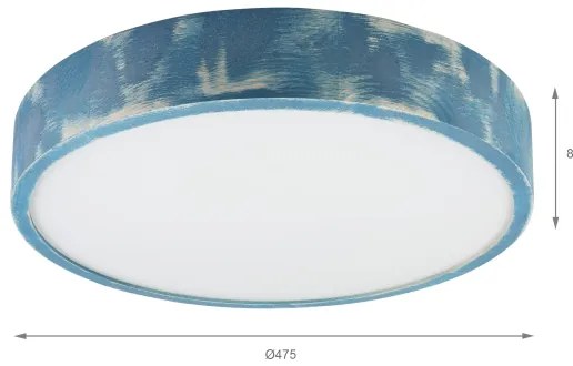 Brilagi - Plafoniera PINO 3xE27/15W/230V in pino/blu Ø 47,5 cm