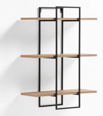Mensola Da Parete In Legno Di Frassino Ohre Black&natural - Sklum