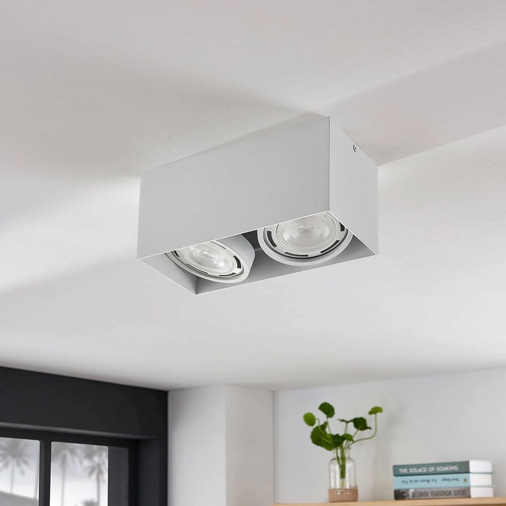 Arcchio Faretto da soffitto Mabel, a 2 luci, 27 cm, bianco, GU10