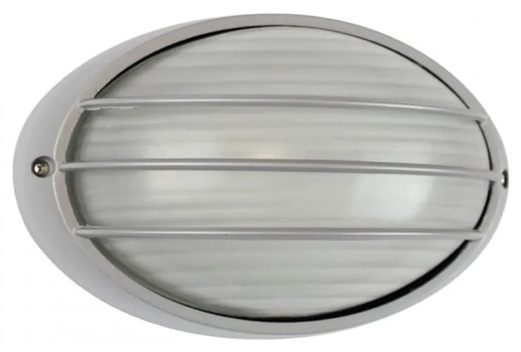 Plafoniera E27 IP54, Grigia, 214x142mm con Griglia Colore Grigio
