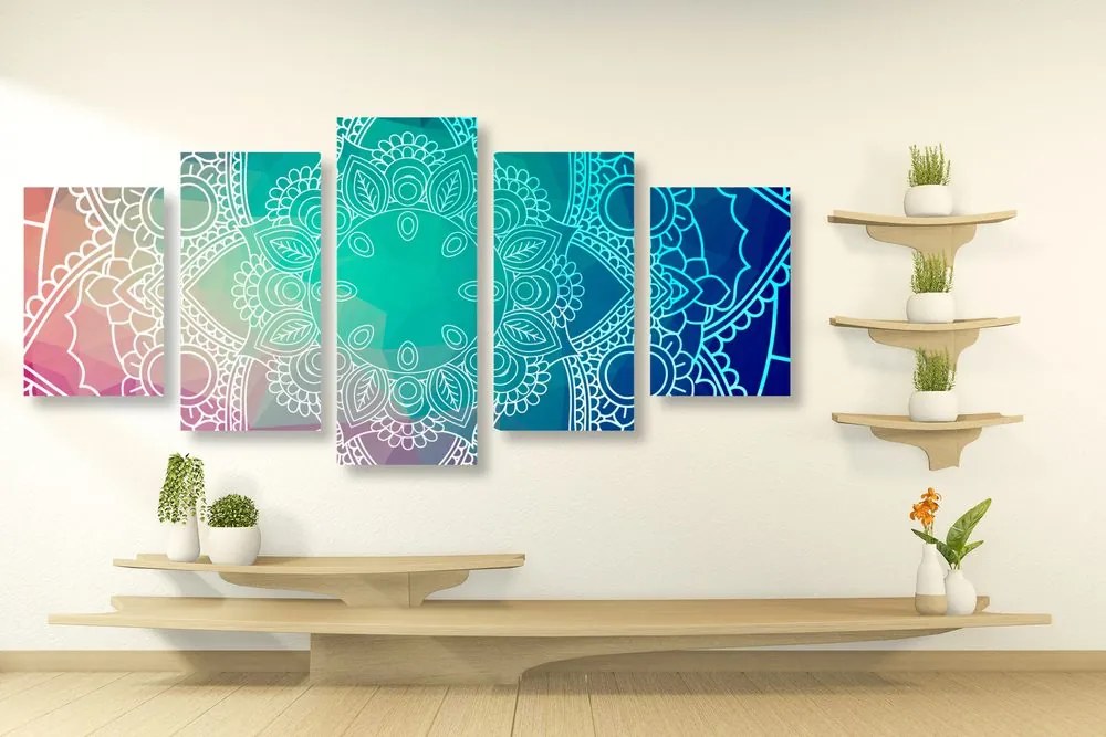 Quadri 5 pezzi – Mandala pastello