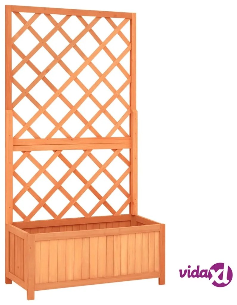 vidaXL Fioriera con Traliccio Marrone 70x30x135cm in Massello di Abete