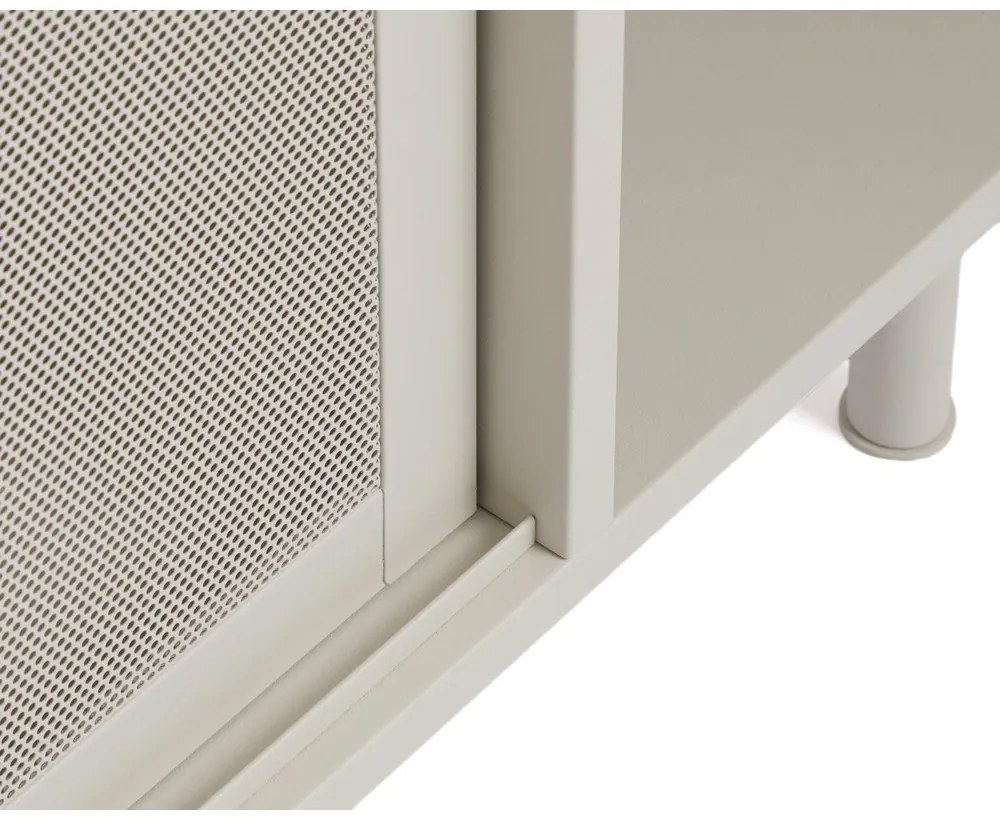 Cassettiera grigia in metallo con porte scorrevoli 160x75x47 cm Veep – Unique Furniture