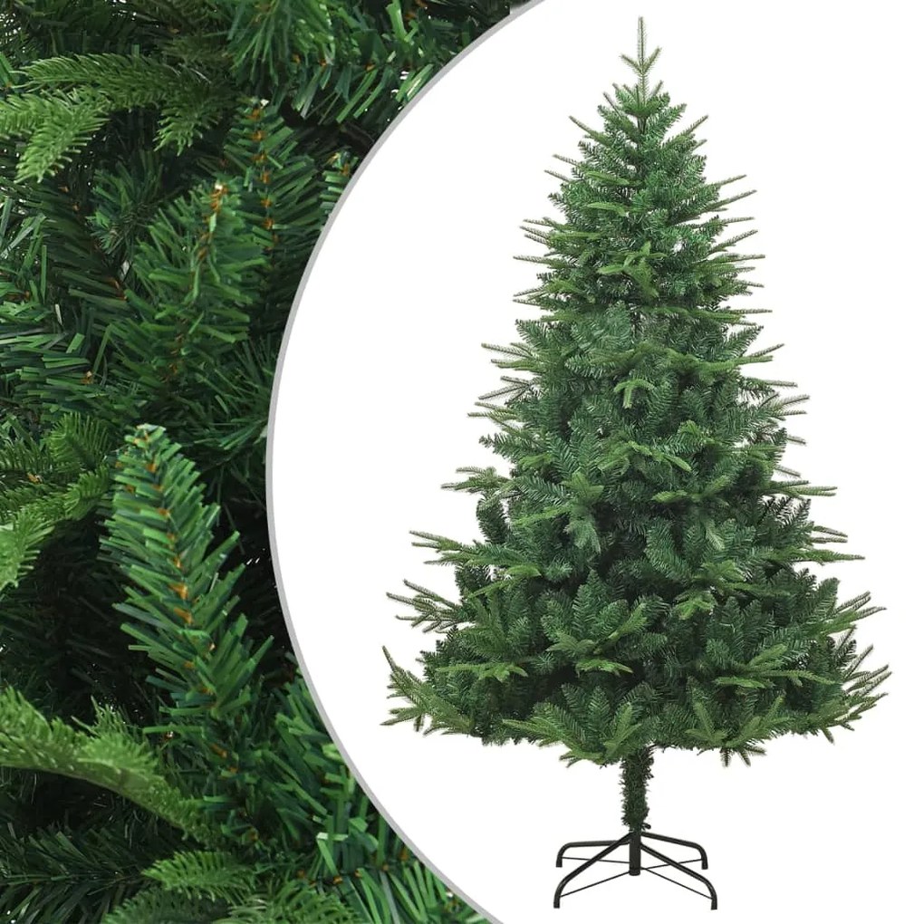 Albero di Natale con Pigne Verde e Bianco in PVC e PE Artificiale, 150 cm / Artificiale