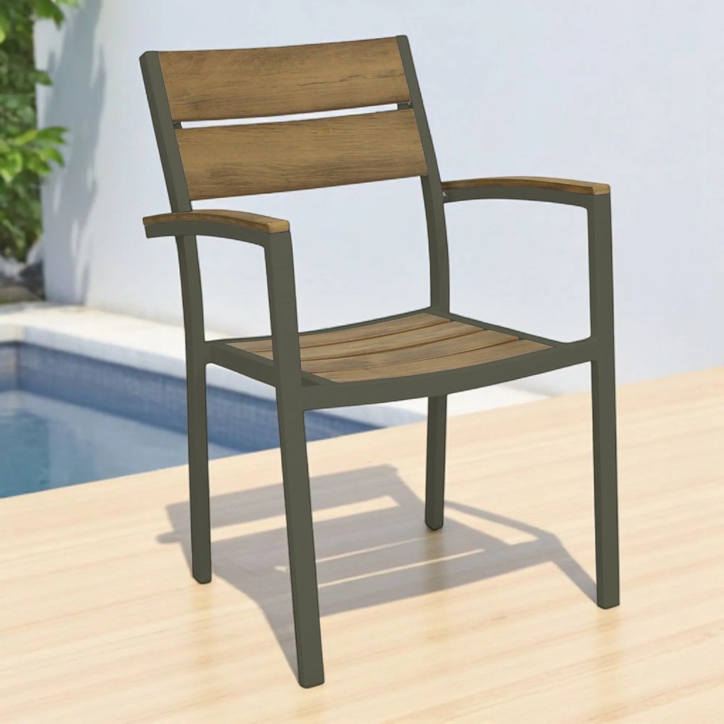 VIDUUS - poltrona da giardino in alluminio e polywood impilabile