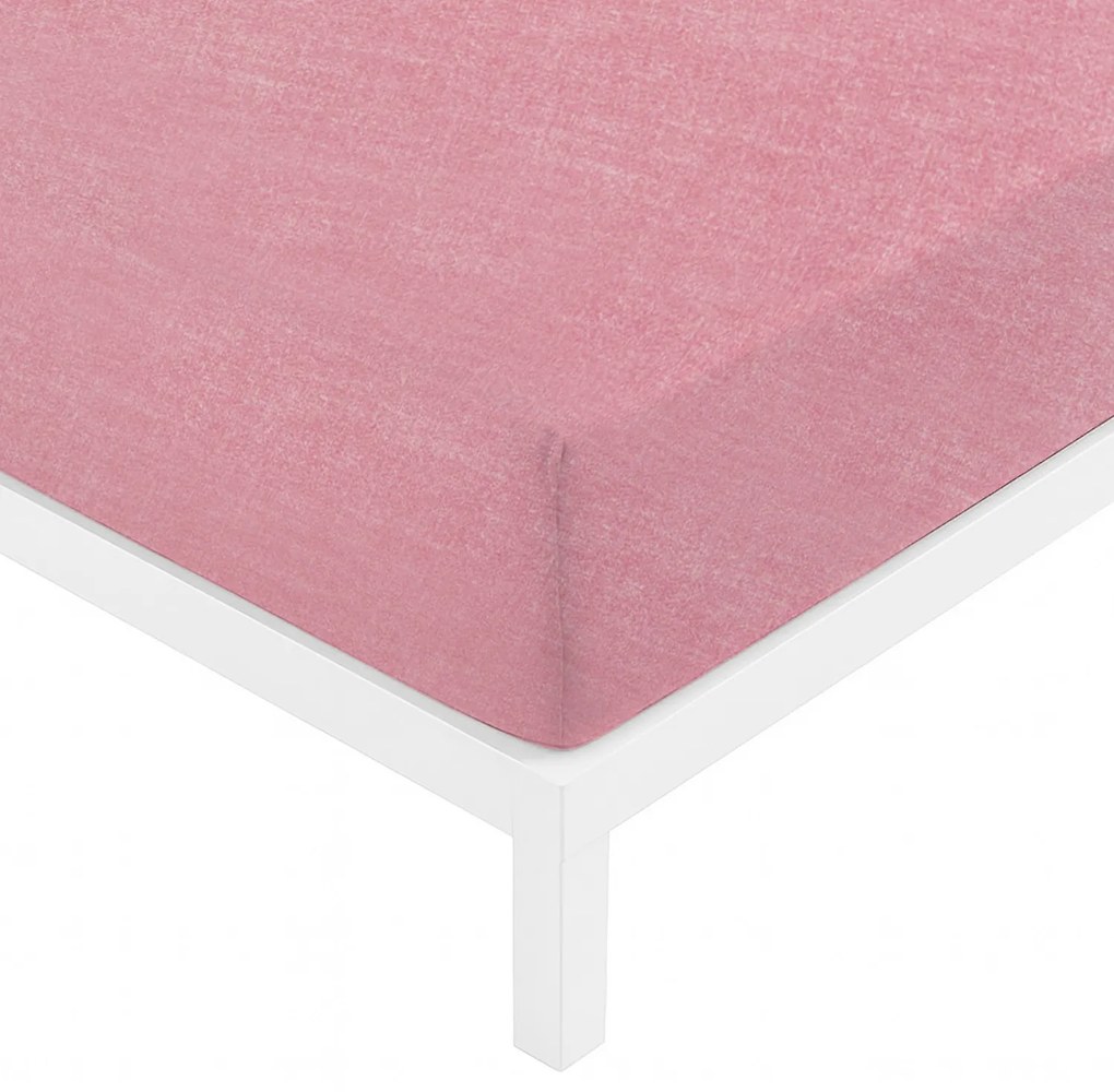 Lenzuolo con angoli matrimoniale corallo cotone