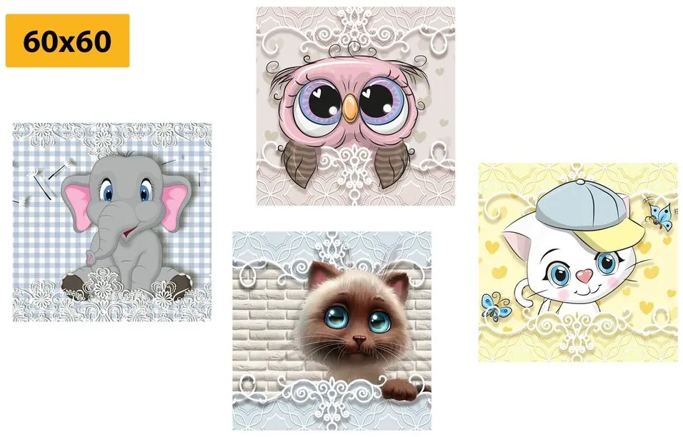 Set di quadri – Animali in versione per bambini