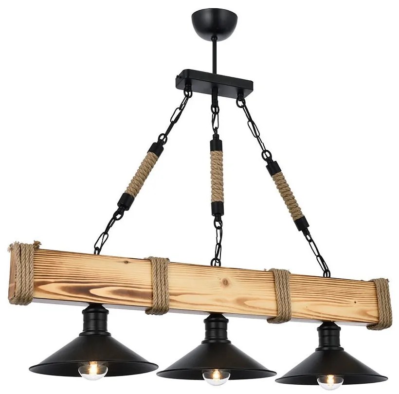 Lampadario marrone chiaro con paralume in metallo Kütük Yanık – Opviq lights