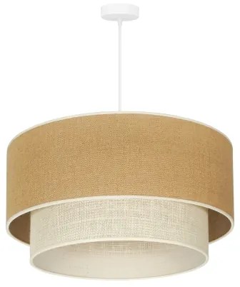 Duolla - Lampadario a sospensione con filo YUTE BOHO 3xE27/15W/230V diametro 60 cm marrone/color crema