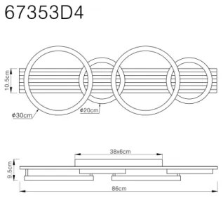 Globo 67353D4 - Plafoniera LED TISHA LED/30W/230V 3000K 30x86 cm