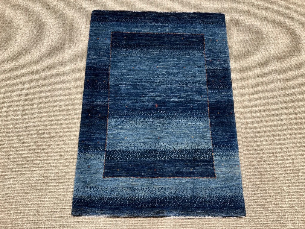 Loribaft Tappeto 120 x 90 Blu (Iran) Annodato A Mano