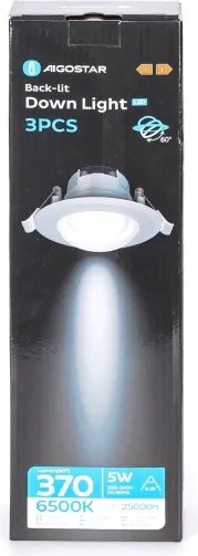 Aigostar - SET 3x faretti da incasso LED/5W/230V 6500K Ø 8,5 cm Bianco