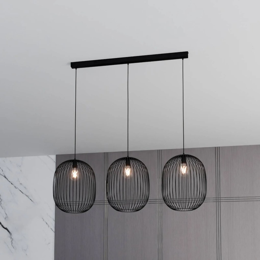 Euluna Lampada a sospensione Maia, forma a gabbia, 3 luci