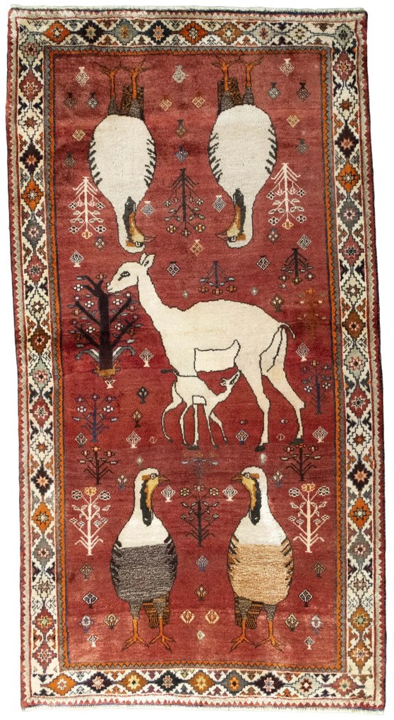 Gabbeh Tappeto persiano 110 x 210 Rosso (Iran) Annodato A Mano