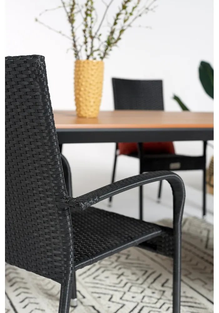 Sedia da giardino in rattan artificiale nero Paris - Bonami Essentials