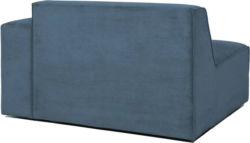 Divano componibile blu (con penisola a destra) con rivestimento in velluto a coste Sting – Scandic