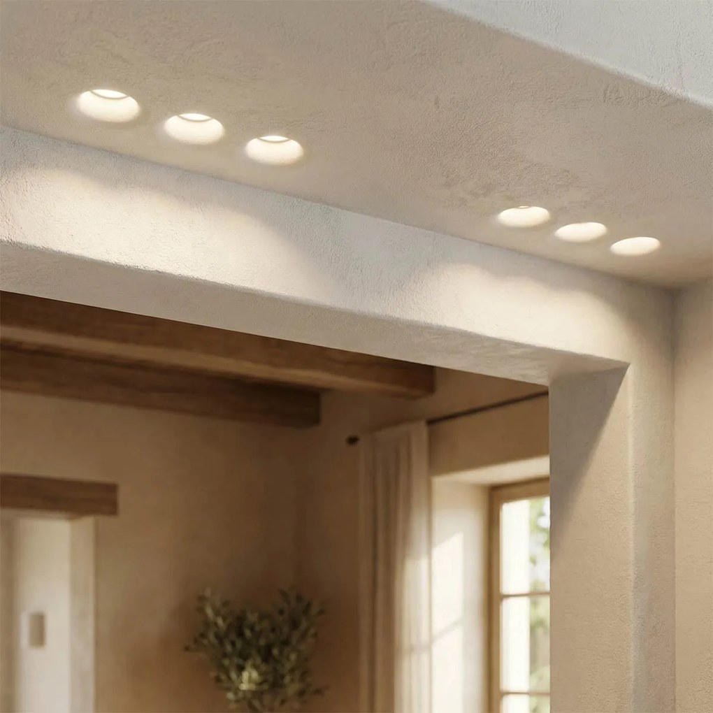 Portafaretto Rettangolare 280x100mm 3xGU10 in Gesso Pitturabile Curvo