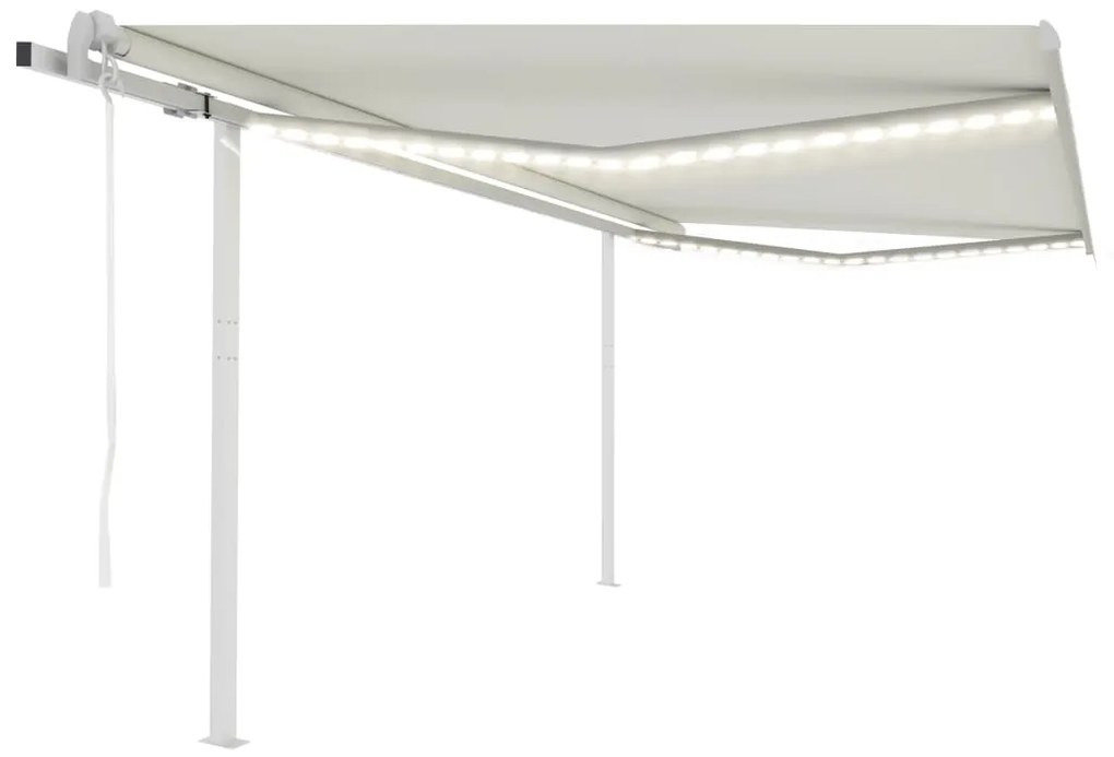 Tenda Automatica Con Sensore Vento E Led 4,5x3,5 M Crema /