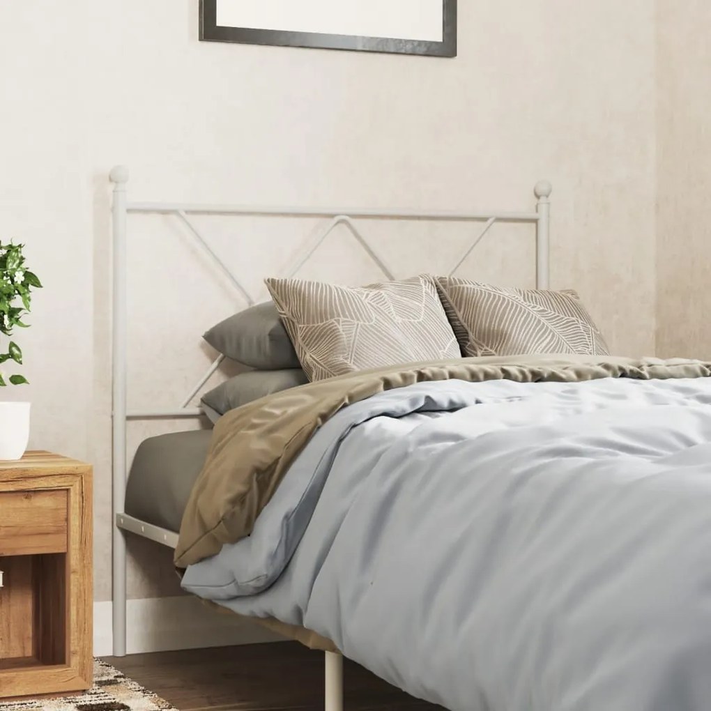 Testiera İn Metallo Bianco 90 Cm /