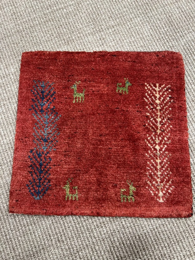 Gabbeh Tappeto 40 x 40 Rosso (Iran) Annodato A Mano