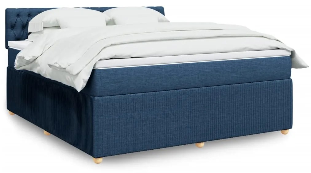 Giroletto A Molle Con Materasso Blu 180x200 Cm İn Tessuto /