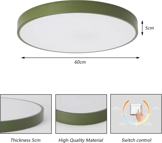 Brilagi - Plafoniera LED POOL LED/60W/230V 3000/4000/6000K 60 cm verde