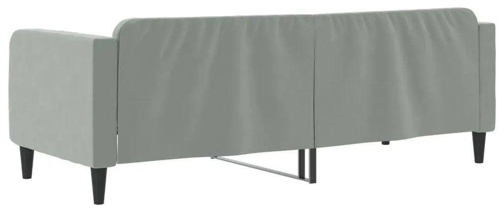 Letto da giorno grigio chiaro 80x200 cm in velluto